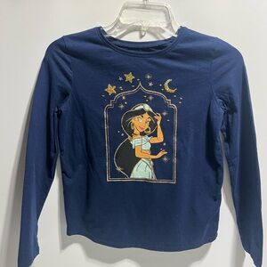 Disney Princess Navy Long Sleeve Shirt Girls Size 12